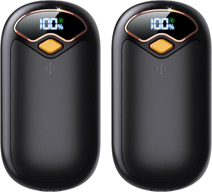 Hand Warmers Rechargeable - Magnetic Electric Hand Warmers 2 Pack, LED Display, 4 Settings Fast Heating Reusable Portable Heater Handwarmers for Golf Hunting Camping Essentials, Gifts for Men Women