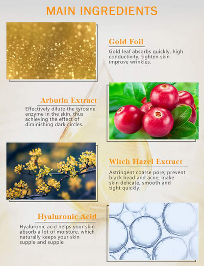 Golden Eye Cream Moisturizing Eye Serum Remove Dark Circles Fine Lines Eye Care Against Puffiness Eye Bags