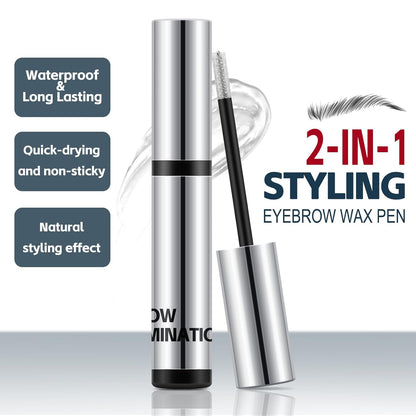 Boobeen Brow Wax Clear, Waterproof Eyebrow Wax Styling Pencil, Shaping with Slanted Tip Application, Long-Lasting Hold
