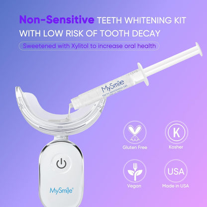 MySmile Deluxe 10 Min Teeth Whitening Kit with 28 LED Light, 35% Carbamide Peroxide Teeth Whitening Gel, Helps Remove Years of Stains from Coffee, Soda, Wines, Smoking, Food