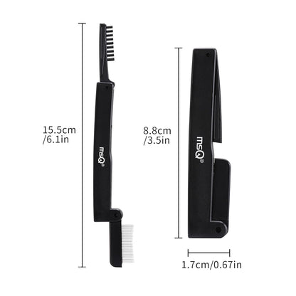 Eyelash Comb MSQ Eyelash Separator Folding Eyelash Comb Brow Brush Mascara Applicator Eyelash & Brow Definer Eyebrow & Lash Brush Eyebrow Grooming Tool