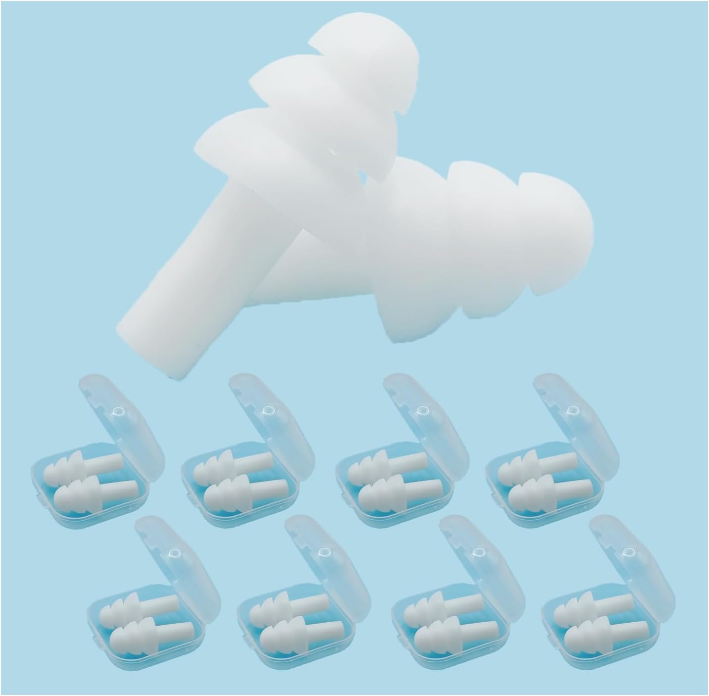 Earplugs for Sleeping Noise Cancelling, Reusable Ear Plugs– Super Soft, Silicone Ear Plug, for Sleeping 8 Pairs, Swimming, Snoring, Concerts, Work, Noisy Places (8 Colors)