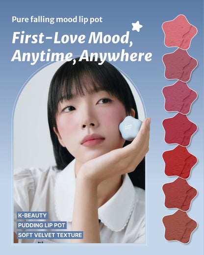 DEARMAY Pure Falling Mood Lip Pot No. 03 A Little Note 0.23 Oz. Vegan Lip Stain Lip & Cheek Multi-Use Tint With Hydrating Formula for Smooth Soft Blend Without Dryness or Fine Lines, Korean Makeup