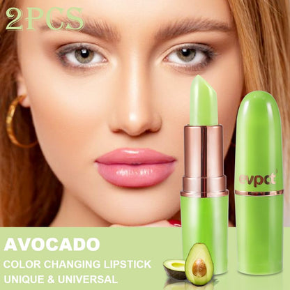 evpct 2Pcs Avocado Tinted Lip Balms PH Lip Color Changing Lipstick Balm Stain Gift Set Queen for Women Girls Korean Mood Long Lasting Color Change Light Pink Lipstick Lip Tint Plumper Gloss 10#