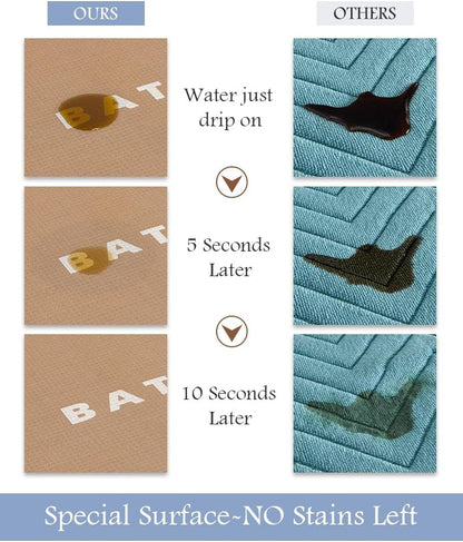 MontVoo-Bath Mat Rug Long Non Slip Super Absorbent Bathroom Runner Stain Resistant Quick Dry Thin Bathroom Mat Fit Under Door-24"x70",Brown