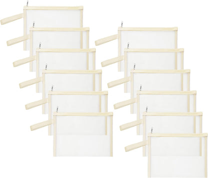 12 Psc Mesh Zipper Pouch Bags,Small Comestic Makeup Bage For Travel, Purse Organizer Pouches (Mike White, A5*12)