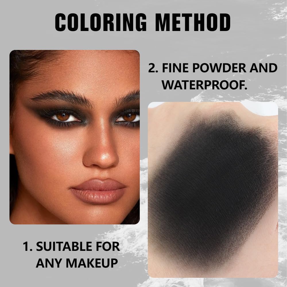 Dark Black Matte Eyeshadow – Smoked Eye Shadow, Daily Waterproof Long-Lasting Eyeshadow Powder Palette for Women Neutral Eye Makeup sombras para ojos (04)