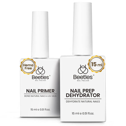 Beetles 15ml Nail Dehydrator and Primer - Acid Free & Hema-Free Natural Prep Dehydrate and Bond Primer for Acrylic Fast Dry Nail Supplies Professional Salons Halloween Set