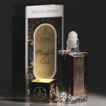 Maison d’Orient Playful Oud Oriental Woody Perfume Oil Roll‑On 20 mL — Alcohol‑Free, Vegan, Long‑Lasting Unisex Attar; Perfect Honeymoon & Travel Toiletry, Purse‑Safe Mini Fragrance