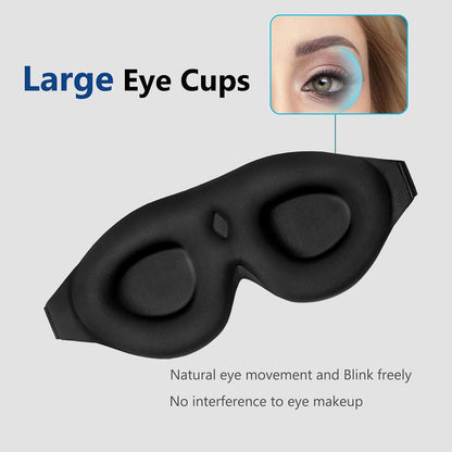ALASKA BEAR Sleep Mask Memory Foam Contoured Eye Cups for Women and Men, Soft 3D Blackout Eye Mask for Sleeping No Pressure on Eyelids and Eyelashes Protection, Earplugs Set, Black