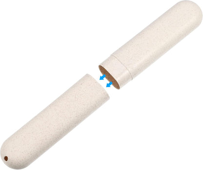 VOCOSTE 1pcs, Traveling Toothbrush Holders Case, PP Toothbrush Case for Travel Business, Beige, 8.07''x1.22''x0.83''