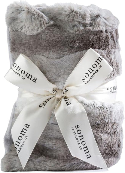Sonoma Lavender Spa Heat Wrap for Neck, Shoulders and Lower Back, Microwaveable Lavender Aromatherapy Heating Pad, Removable and Washable Covers, Stress and Pain Relief (9" x 26", Platinum Angora)