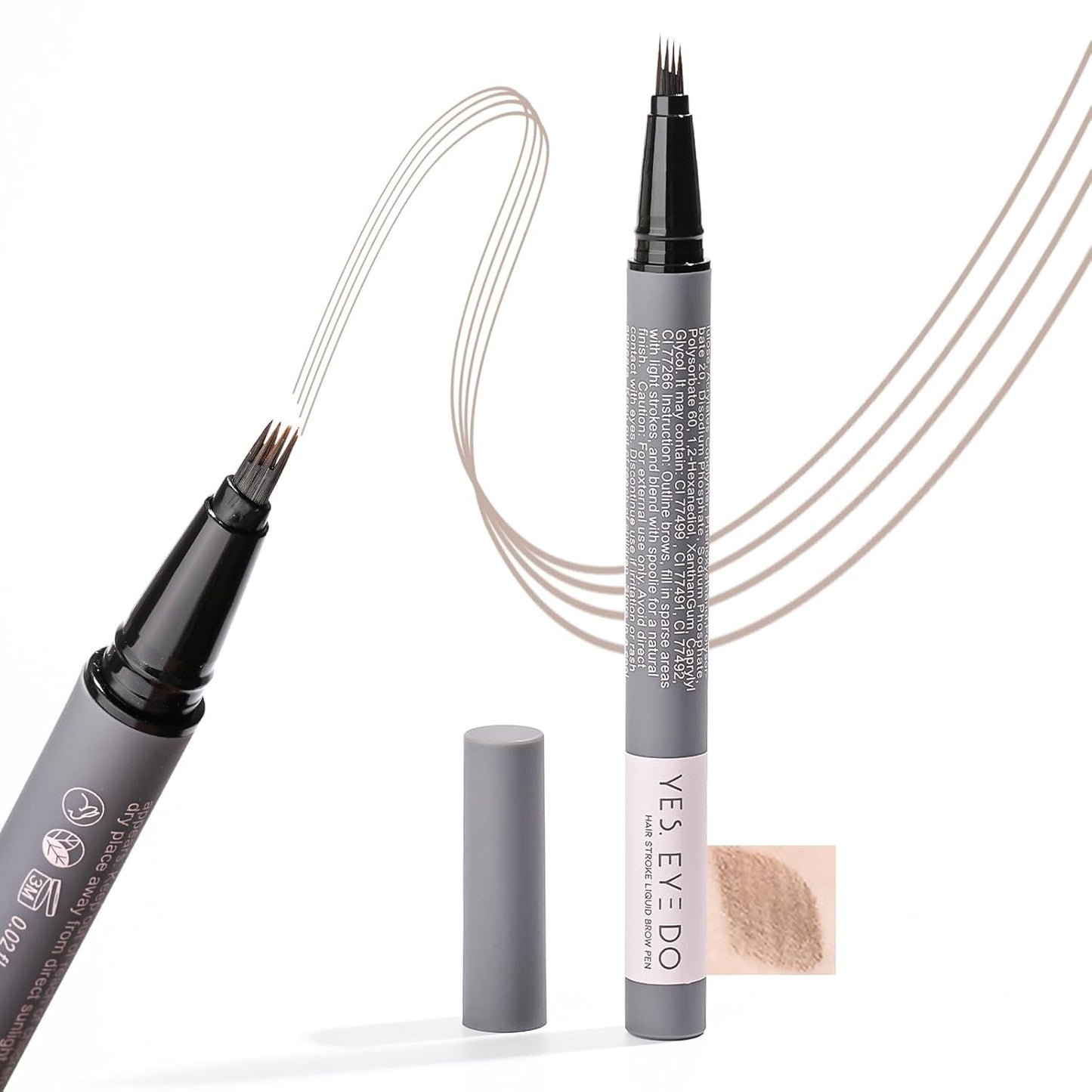 Light Gray Eyebrow Pencil for Older Women, Grey Eyebrow Pencil for Women with 4-Prong Precision Tip, Microblading Eyebrow Pen Create Natural, Hair-Like Strokes YES.EYE DO (Grey Mist-Light Gray)