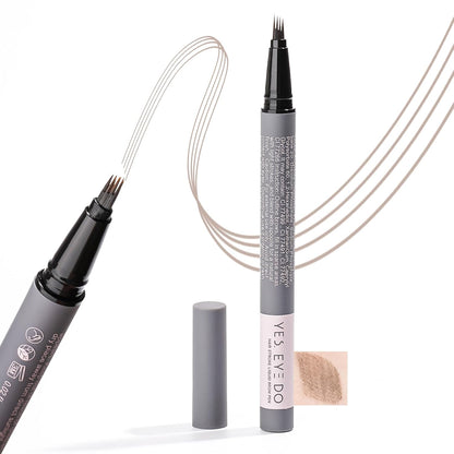 Light Gray Eyebrow Pencil for Older Women, Grey Eyebrow Pencil for Women with 4-Prong Precision Tip, Microblading Eyebrow Pen Create Natural, Hair-Like Strokes YES.EYE DO (Grey Mist-Light Gray)
