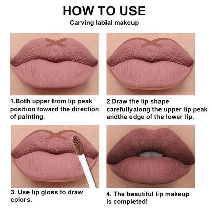 evpct 2Pcs Nuetral Nude Matte Lip Liner and Lipstick Combo Set for Women, Nude Lip Combo Set Liquid Lips Stick Gloss and Lipliner Stain Set Long Lasting Waterproof, Lips Makeup Pack 24 Hours originale