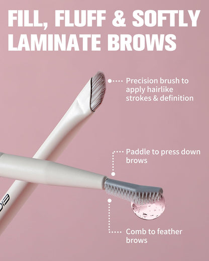 EIGSHOW Dual-Ended Precision Eyebrow Brush and Comb for Eyeliner Lining, Sculpting Brows, Professional Eye Makeup Tools (D109B)
