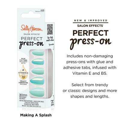 Sally Hansen Instant Cuticle Remover and Salon Effects Press-On Nails Kit with Aloe and Chamomile, 30 Designs