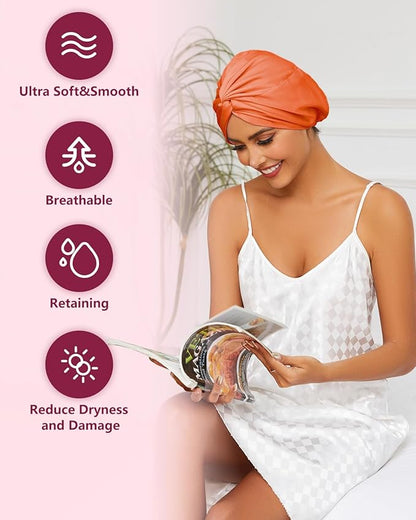 Adjustable silk satin hair bonnet