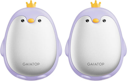 Gaiatop Magnetic Hand Warmers Rechargeable 2 Pack, 3 Settings Pocket-Sized Cute Penguin, Fast Hot Hands Reusable Portable Electric Heater for Camping Hunting Golf, Gifts for Women Men