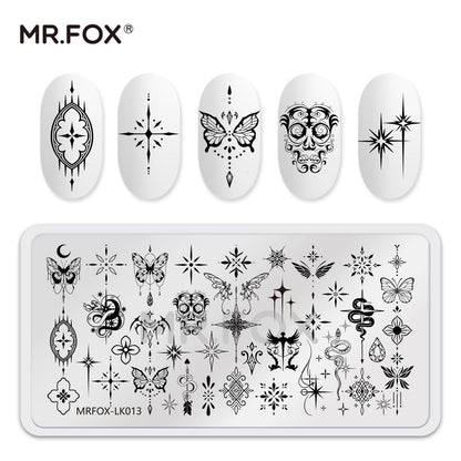 5 Pcs Nail Plates Stamping Set Starry Star Moon Esoteric Elements Nail Art DIY Stamping Template