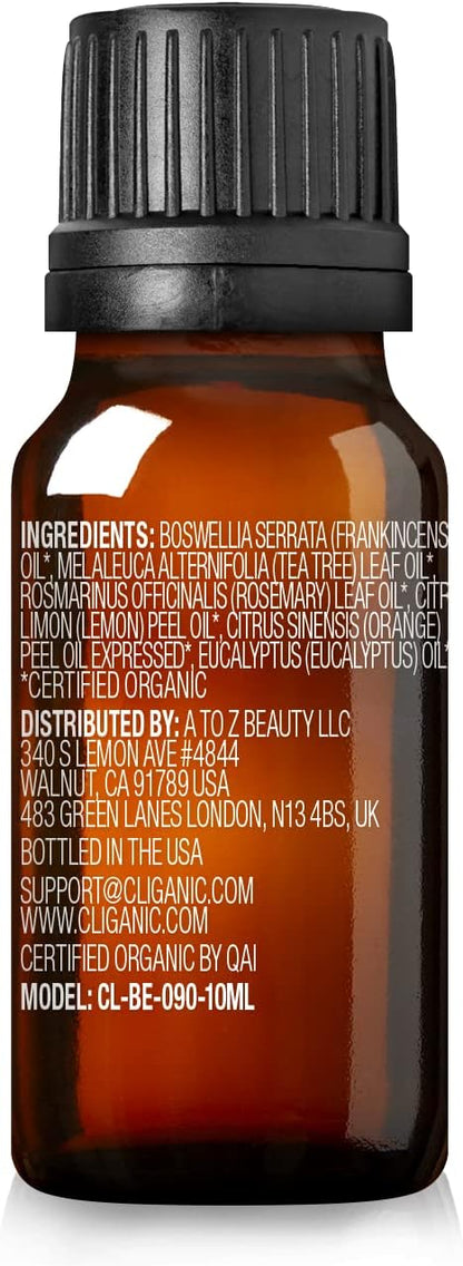 Cliganic Reinforce Essential Oil Blend - Natural Aromatherapy Oil for Diffuser Steam Distilled | Non-GMO Verified