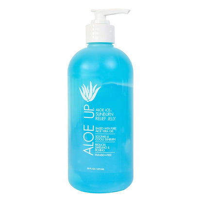 Aloe Ice Sunburn Relief Jelly – Face and Body Organic After Sun Gel – with 96.6% Pure Aloe Vera Gel – Reef Safe – Alcohol- and Fragrance Free – 16oz