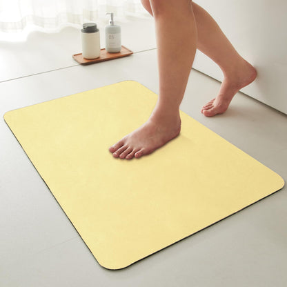 Bathroom Mat Quick Dry, Bathroom Rugs Non Slip Washable Thin Absorbent Bath Mat Fits Under Door Bathroom Floor Mat Perfect for Bath, Shower, or Sink 20"x30" Light Yellow