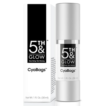 5th & Glow Cyabags - Instant Under Eye Bag Remover Serum For Dark Circles & Puffy Eyes Reduction - Hyaluronic Acid & Vitamin C Cream for Fine Lines, Wrinkles & Crowsfeet, 1 oz