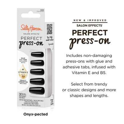Sally Hansen Instant Cuticle Remover and Salon Effects Perfect Press-On Nails Kit, Nail Glue and 30 Designs