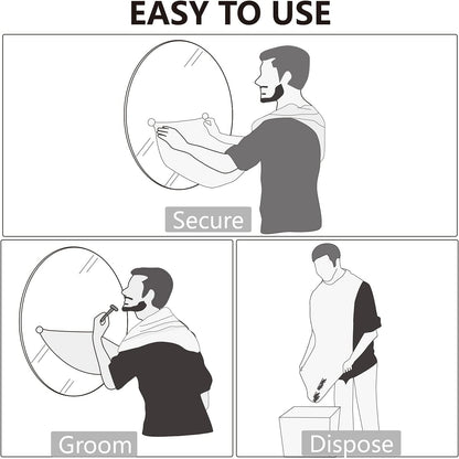 Kingsmile Beard Hair Catcher, Beard Bib Apron for Men, Beard Bib & Beard Apron, Beard Catcher with 2 Suction Cups, Hair Clippings Catcher, Shaving Apron for Shaving & Trimming, Waterproof Black