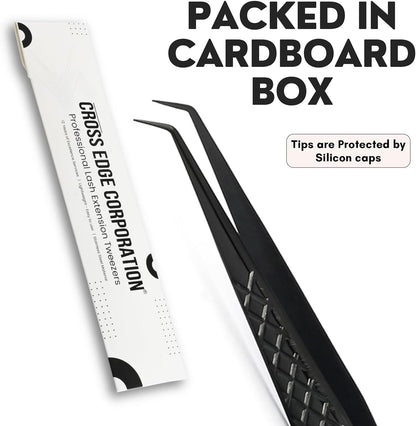 Isolation Tweezer for Eyelash Extensions – 14cm Curved Degree, Japanese Stainless Steel, Best for Individual Isolation & Classic Lashes, Eyelash Twisers (Black)
