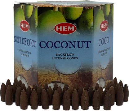 Coconut Backflow Incense Cones for Waterfall Aromatic Smoke Fountain Haze Falls