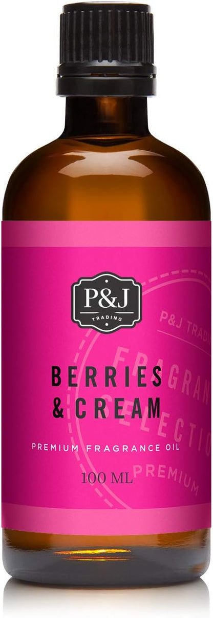 P&J Trading Fragrance Oil | Berries & Cream Oil 100ml - Candle Scents for Candle Making, Freshie Scents, Soap Making Supplies, Diffuser Oil Scents