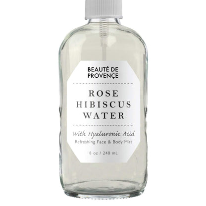 Rose Water Spray for Face & Body Refreshment with Moisturizing Hyaluronic Acid and Hibiscus water | Instant Hydration, Cooling, Calming & Conditioning (8 FL OZ)