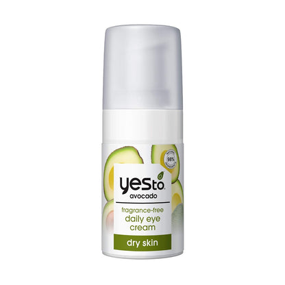 Yes To Avocado Daily Eye Cream, Fragrance-Free, Hydrating & Smoothing, with Hyaluronic Acid & Omega 3, 0.5 Fl Oz