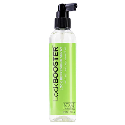 Style Factor LockBOOSTER Lock Refreshing Spray – Hydrating & Cooling Mist for Braids, Locs & Twists – Alcohol-Free Formula with Peppermint –Refresh Hair & Scalp 8 oz