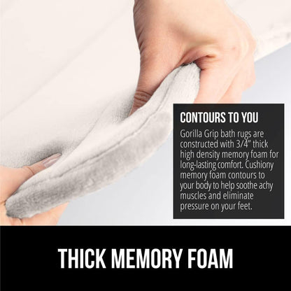 GORILLA GRIP Memory Foam Bath Mat, Soft Absorbent US Designed Bathroom Rug, Gripping Dots Machine Washable Bathmat, Cushioned Floor Mats, Shower Sink Rugs Room Décor Accessories, 30x20 Cream