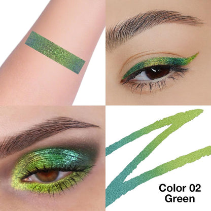 evpct Chameleon Duo Chrome Liquid Eyeliner, Emerald Dark Green Glitter Metallic Shimmer Liquid Eyeliner, Multichrome Color Shift, Long Lasting Waterproof Eye Liner Eyeshadow Pencil Face Glitter Makeup