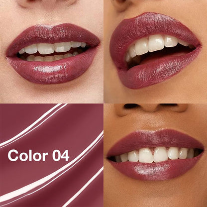 Deep Plum Tinted Lip Balm, Hydrating Sheer Soft Matte Finish Lipstick for Women, Creamy Natural Color Lip Tint Balm Lightweight And Non-greasy Lip Glow Long Lasting Waterproof for Dry Lips 04#