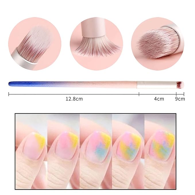 6pieces ombre nail brush wood