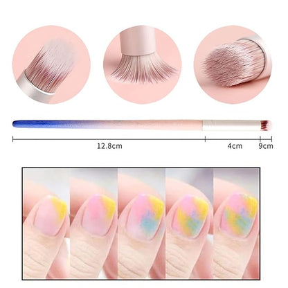 6pieces ombre nail brush wood