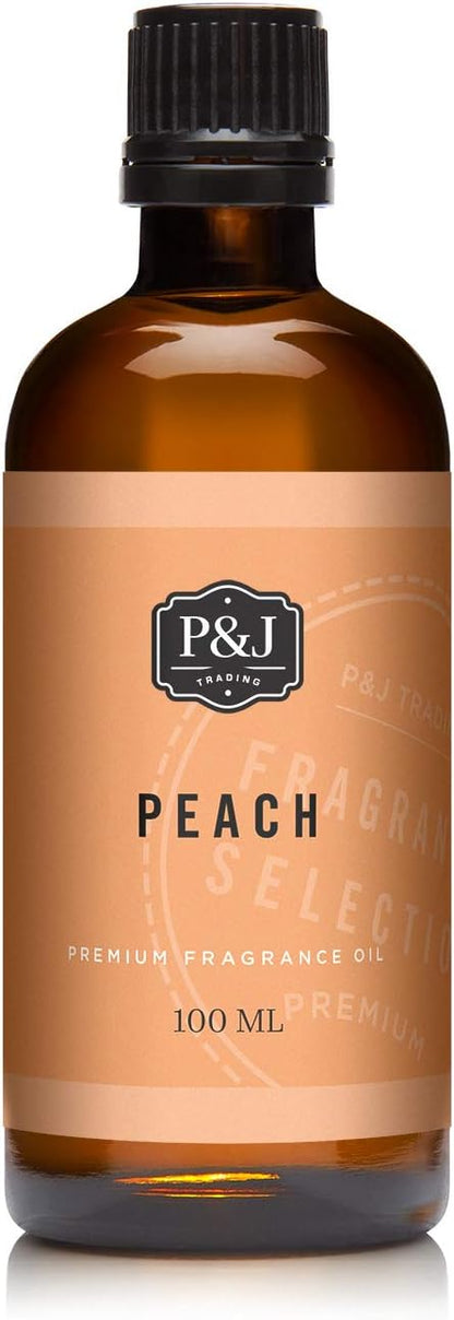 P&J Fragrance Oil | Peach Oil 100ml - Candle Scents for Candle Making, Freshie Scent, Soap Making Supplies, Diffuser Oil Scents