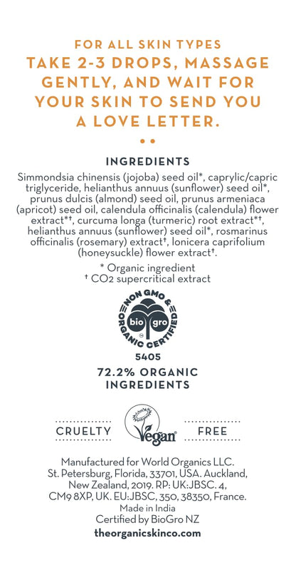 Skin Glow Serum for Face Care - Gua Sha Oil for Glowing Skin with Turmeric Oil for Face Dark Spots Fine Lines & Wrinkles - Hydrating Face Oil for Women's Vegan Organic Skin Care (30mL)