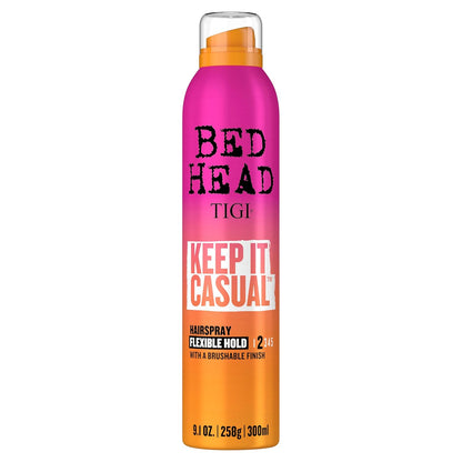 TIGI Bed Head Frizz Control Flexible Hold Hairspray for Long Lasting and Flexible Hold, Keep It Casual Brushable Hair Spray, 9.1 Oz