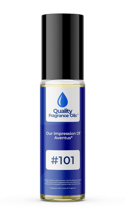 Quality Fragrance Oils' Aventus for Men Impression #101 | Long-Lasting Perfume Oil, Alcohol-Free, Strong Scent, 10ml Roll-On | Affordable Alternative to Designer Fragrances
