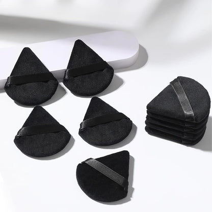 60 Pieces Powder Puff Face Triangle Powder Puff Soft Velour Makeup Puff Velour Puffs for Face Wet and Dry Cosmetic Foundation,Body Powder Blender Loose Mineral Powder Makeup Tool(Black,60 Pcs)
