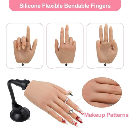 Nail practice hand for acrylic