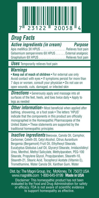 MagniLife DB Foot Cream, Calming Relief for Burning, Tingling, Shooting & Stabbing Foot Sensations - Soothes Dry, Cracked, Itchy, Sensitive Skin (4 oz Tube)