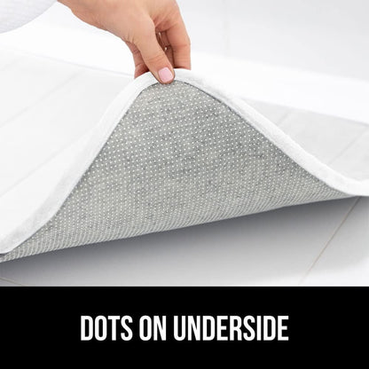 GORILLA GRIP Memory Foam Bath Mat, Soft Absorbent US Designed Bathroom Rug, Gripping Dots Machine Washable Bathmat, Cushioned Floor Mats, Shower Sink Rugs Room Décor Accessories, 30x20 White