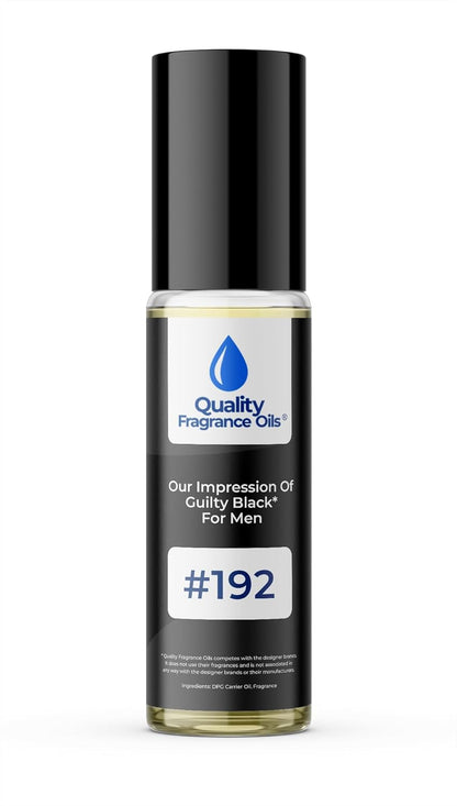 Quality Fragrance Oils' Guilty Black for Men Impression #192 | Long-Lasting Perfume Oil, Alcohol-Free, Strong Scent, 10ml Roll-On | Affordable Alternative to Designer Fragrances